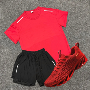 Combo Deal of Mens Tracksuits with High Quality Sports Shoes Tech Set Designer Tracksuit T Shirts Shorts Two-piece Fitness Suit with High Quality Sports Shoes Print Quick Drying and Breathable